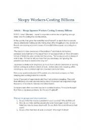 Sleepy Workers- Business English Activity