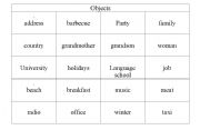 English worksheet: game cards for pictionary in English