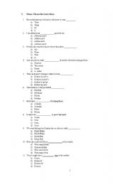 English Worksheet: Grammar Test