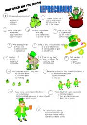 English Worksheet: LEPRECHAUNS