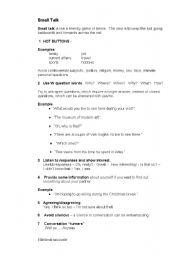 English Worksheet: Small Talk & Social Conversation