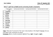 English Worksheet: Spell two-syllable words containing double consonants homework