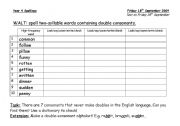 English worksheet: Spell two-syllable words containing double consonants homework