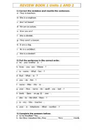 English Worksheet: VERB TO REVIEW 