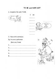 English worksheet: To Be/ I have got.