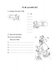 English Worksheet: To Be/ I have got.