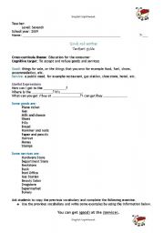 English Worksheet: Goods and services