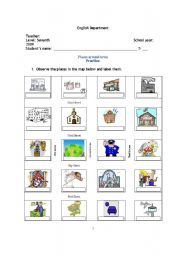 English worksheet: Places around town