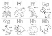 English Worksheet: Animal Alphabet Cards_Extension 3