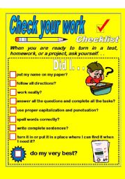 English Worksheet: Check your school work