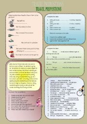 Prepositions for travel for elementary to intermediate