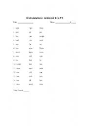 English worksheet: Listening Test