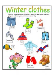 English Worksheet: WINTER CLOTHES