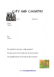 English Worksheet: city and country