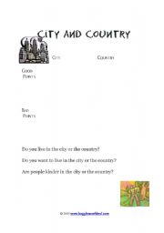 English worksheet: city and country