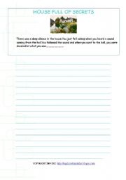 English worksheet: creative writing worksheet