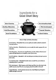 English Worksheet: Short Story Ingredients