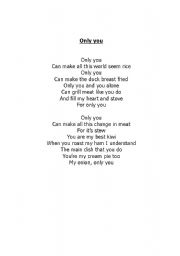 English Worksheet: Only You