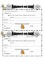 English Worksheet: HOMEWORK NOT DONE!