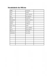 English worksheet: Office Vocabulary