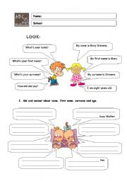 English Worksheet: Introductions