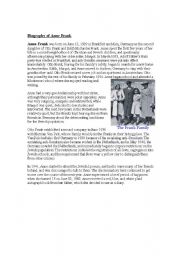 Biography of Anne Frank