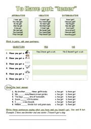 English Worksheet: To have got