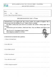 English Worksheet: Diagnostic Test