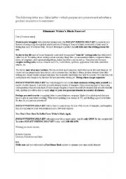 English Worksheet: ADVERTISING LETTER