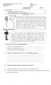 English Worksheet: Reading comprehension 