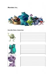 English Worksheet: Monsters Inc. Activity