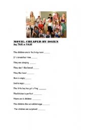 English Worksheet: cheaper by dozen