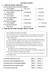 English Worksheet: Test Multiple choice