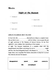 English Worksheet: night at the museum