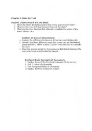 English Worksheet: Chapter 1 Essay Questions