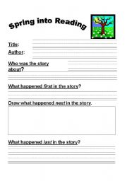 English worksheet: Book Report Form