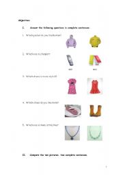 English Worksheet: Comparative Adjectives