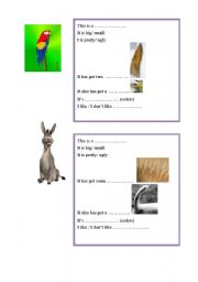 English worksheet: animal body parts 1