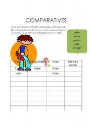 English worksheet: Comparatives
