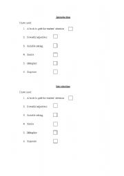 English worksheet: Checklist for an Introduction