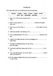 English Worksheet: VOCABULARY
