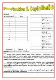 English Worksheet: Capitalization & Punctuation