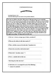 English worksheet: comrehensive exam 2