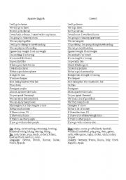 English Worksheet: Common Japanese English Mistakes