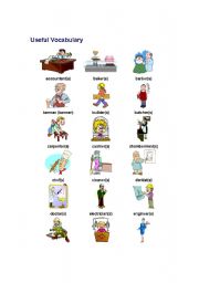English Worksheet: USEFUL VOCABULARY FOR JOBS