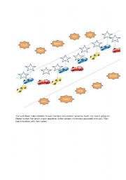 English worksheet: car race numbering