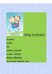 English worksheet: Caring vocabulary