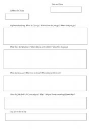 English Worksheet: disry writing frame