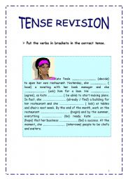 English worksheet: Tense revision