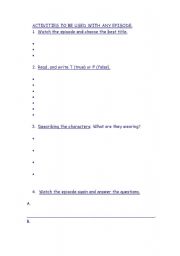 English Worksheet: WORKING WITH MOVIES